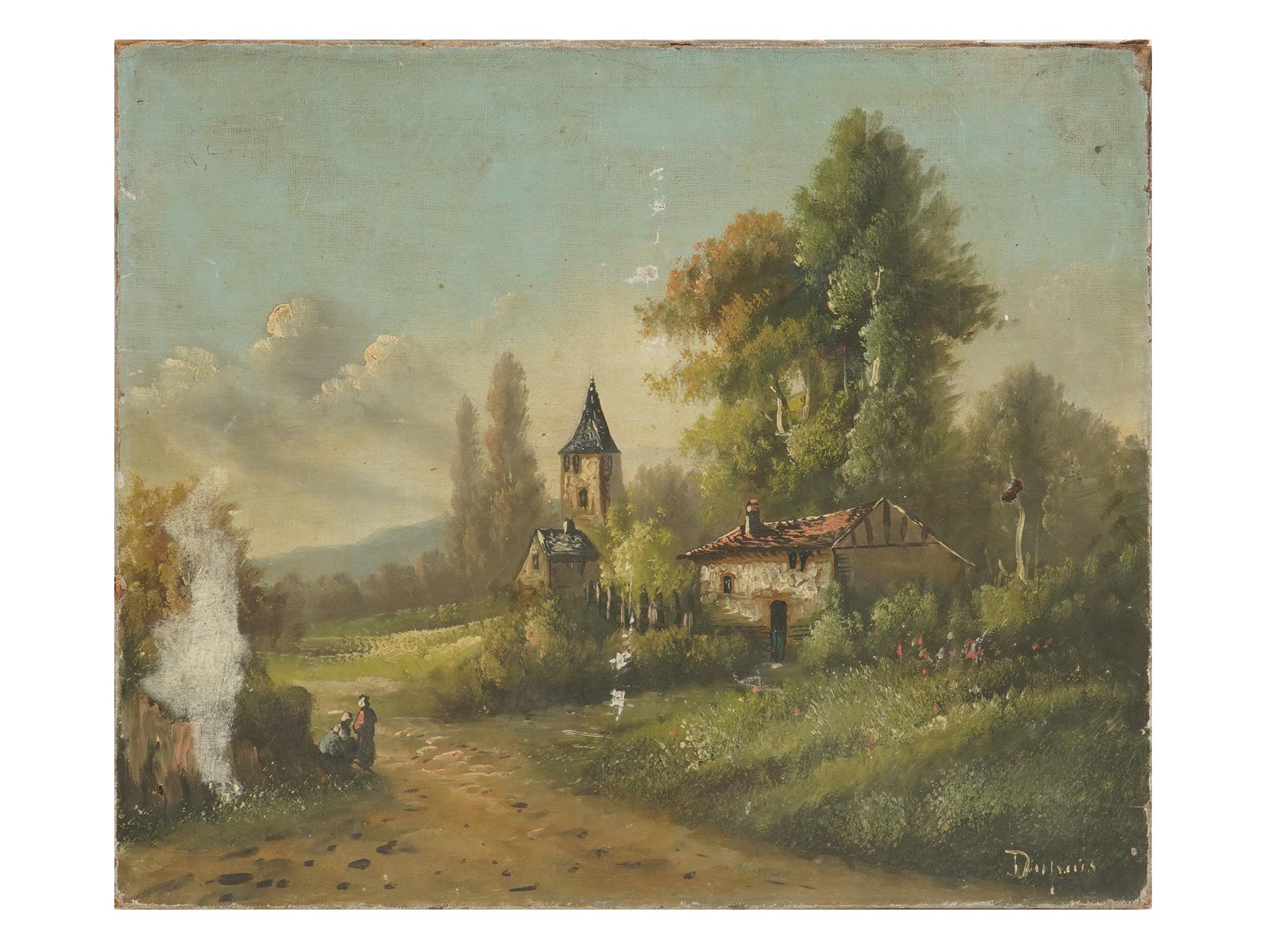 BELGIAN PASTORAL OIL PAINTING BY MAURICE DUPUIS PIC-